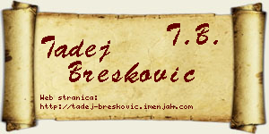 Tadej Brešković vizit kartica